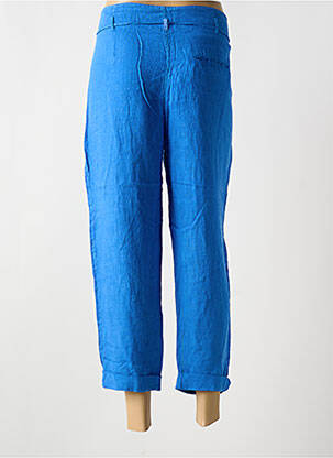 Pantalon 7/8 închidere cu fermoar sub clapetă cu nasturi talie joasă albastru DEHA femeie