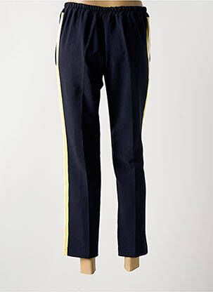Pantalon slim talie elastică mărime normală albastru NEW LILY femeie