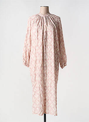 Rochie midi imprimeu fantezie mâneci lungi roz INTUITION femeie