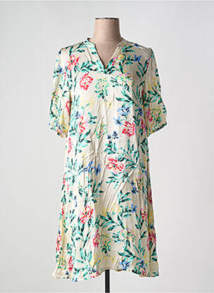Rochie midi imprimeu floral mâneci scurte verde CULTURE femeie