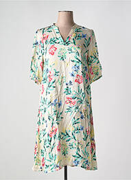 Rochie midi imprimeu floral mâneci scurte verde CULTURE femeie