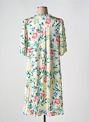 Rochie midi imprimeu floral mâneci scurte verde CULTURE femeie