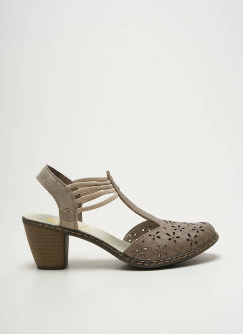 Sandale/Pantofi decupați maro RIEKER femeie