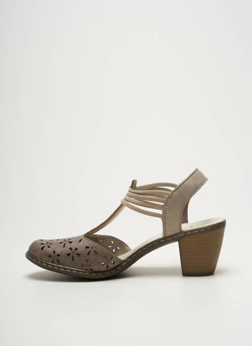 Sandale/Pantofi decupați maro RIEKER femeie