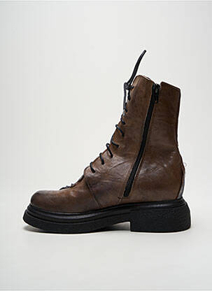 Botine/ghete material neted toc de 4 la 6 cm maro PAPUCEI femeie