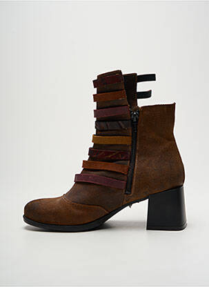 Botine/ghete nubuc toc de 4 la 6 cm maro PAPUCEI femeie