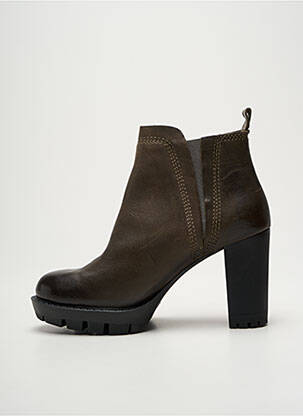 Botine/ghete material neted toc de 7 la 9 cm verde FELMINI femeie