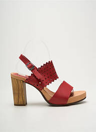 Sandale/pantofi decupați material neted toc de 7 la 9 cm roșu FELMINI femme