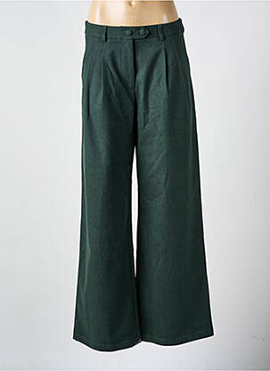 Pantalon larg închidere cu fermoar sub clapetă cu nasturi mărime normală verde LA PETITE ETOILE femeie