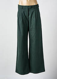 Pantalon larg închidere cu fermoar sub clapetă cu nasturi mărime normală verde LA PETITE ETOILE femme