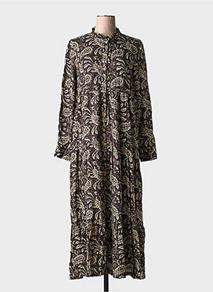 Rochie lungă mâneci lungi mâneci lungi gri CHICOSOLEIL femeie