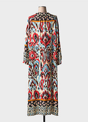Rochie lungă țesătură poplin mâneci lungi roșu LA FEE MARABOUTEE femeie