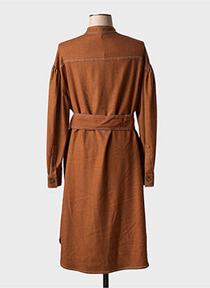 Rochie midi mâneci lungi mâneci lungi maro OTTOD'AME femeie