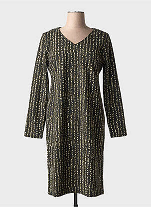 Rochie midi imprimeu fantezie mâneci lungi verde LA FÉE ATELIER BY LA FÉE MARABOUTÉE femeie