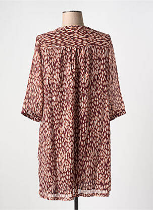 Rochie scurtă croială fluidă mâneci 3/4 roșu GRACE & MILA femeie