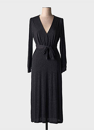 Rochie midi mâneci lungi mâneci lungi negru GRACE & MILA femeie