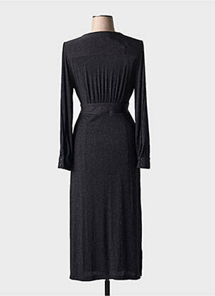 Rochie midi mâneci lungi mâneci lungi negru GRACE & MILA femeie