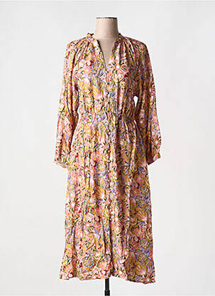 Rochie midi imprimeu floral mâneci lungi roz LA PETITE ETOILE femeie