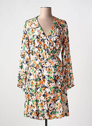 Rochie midi imprimeu floral mâneci lungi portocaliu ANNAHPA femeie