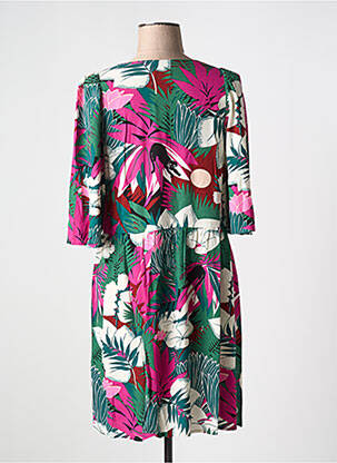 Rochie scurtă croială fluidă mâneci scurte verde DES PETITS HAUTS femeie