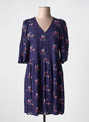 Rochie scurtă mâneci 3/4 mâneci 3/4 albastru DES PETITS HAUTS femeie