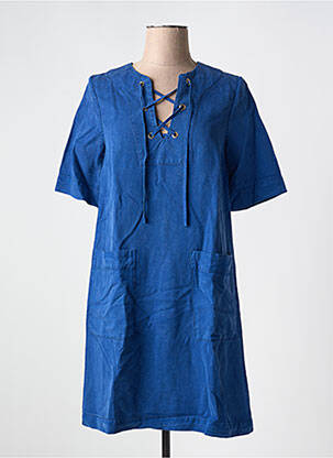 Rochie scurtă mâneci scurte mâneci scurte albastru ZYGA femeie