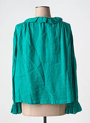 Cămașă țesătură crep mâneci lungi verde ZYGA femeie