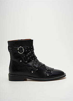 Botine/ghete material neted toc plat până la 3 cm negru MI/MAI femeie