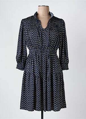 Rochie scurtă mâneci 3/4 mâneci 3/4 albastru SEE U SOON femeie