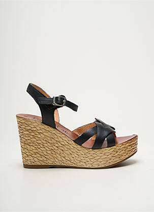 Sandale/pantofi decupați material neted toc de 7 la 9 cm negru FELMINI femeie