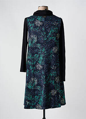 Rochie midi imprimeu fantezie mâneci lungi albastru 3322 femeie