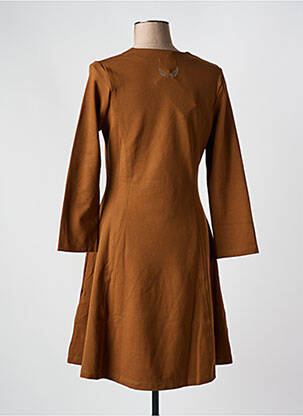 Rochie midi mâneci lungi mâneci lungi maro MALOKA femeie