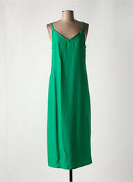 Rochie midi guler în v bretele subțiri verde SIGNE NATURE femme