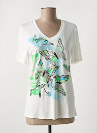 Tricou serigrafie flockată mâneci scurte alb BARBARA LEBEK femme