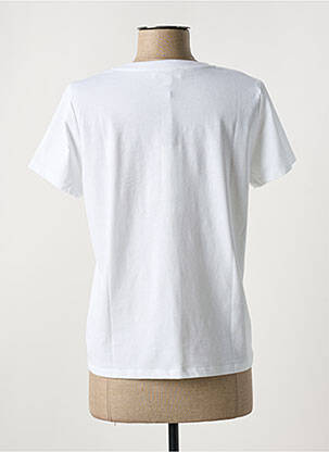 Tricou guler în v mâneci scurte alb MD'M femeie