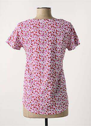 Tricou croială cambrată mâneci scurte roz C'EST BEAU LA VIE femeie