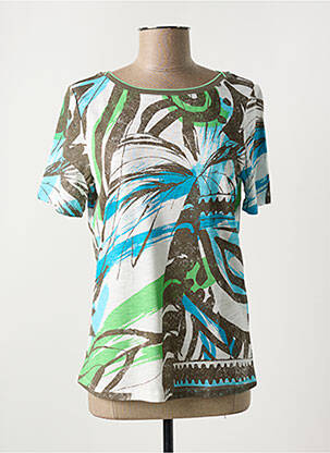 Tricou imprimeu fantezie mâneci scurte verde BARBARA LEBEK femeie