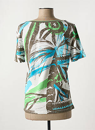 Tricou imprimeu fantezie mâneci scurte verde BARBARA LEBEK femeie