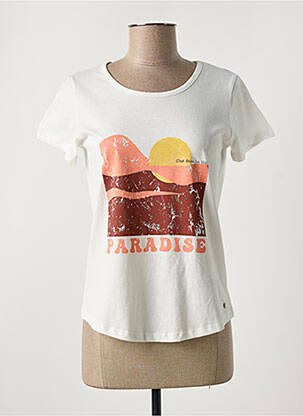 Tricou alb C'EST BEAU LA VIE femeie