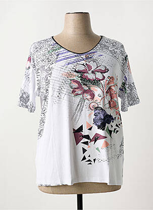 Tricou serigrafie cu strasuri mâneci scurte alb HC MHC femeie