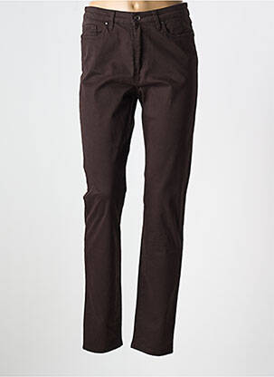 Pantalon slim țesătură poplin mărime normală maro LCDN femeie