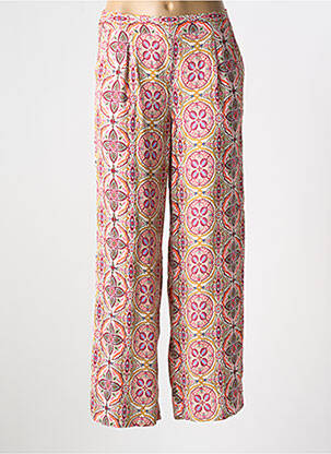 Pantalon larg țesătură poplin mărime normală roz C'EST BEAU LA VIE femeie