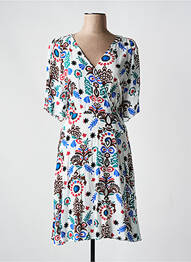 Rochie midi croială fluidă mâneci scurte alb C'EST BEAU LA VIE femme