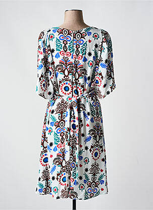 Rochie midi croială fluidă mâneci scurte alb C'EST BEAU LA VIE femeie