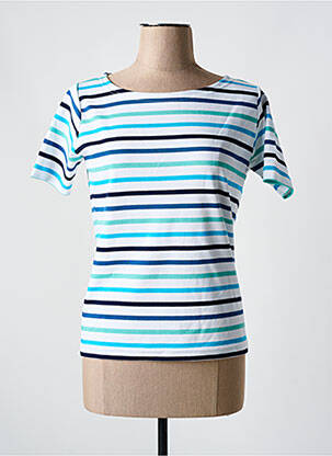 Tricou imprimeu fantezie mâneci scurte albastru LOVE BY MD femeie
