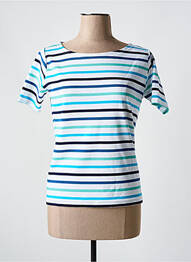 Tricou imprimeu fantezie mâneci scurte albastru LOVE BY MD femme