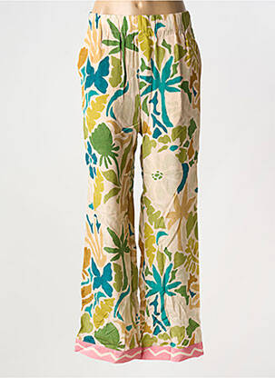 Pantalon drept talie elastică verde JC.SOPHIE femeie