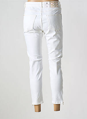 Pantalon 7/8 închidere cu fermoar sub clapetă cu nasturi alb PARA MI femeie