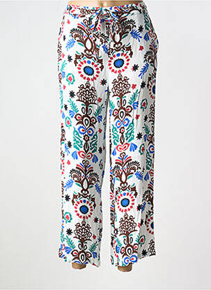 Pantalon drept alb C'EST BEAU LA VIE femeie