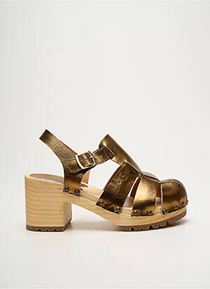 Sandale/pantofi decupați semi compensat toc de 7 la 9 cm auriu MINKA DESIGN femeie